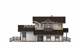 190-004-П Проект двухэтажного дома мансардой, гараж, уютный коттедж из поризованных блоков из бревен, Нур-Султан