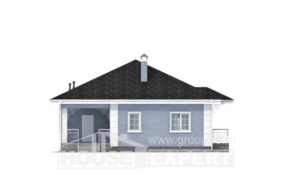 100-001-П Проект одноэтажного дома, доступный коттедж из керамзитобетонных блоков, Уральск