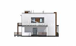 220-003-П Проект двухэтажного дома и гаражом, простой домик из поризованных блоков Темиртау, House Expert