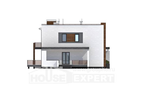 220-003-П Проект двухэтажного дома и гаражом, средний дом из пеноблока, Семей