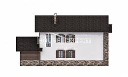 200-005-П Проект двухэтажного дома и гаражом, классический загородный дом из поризованных блоков, Рудный