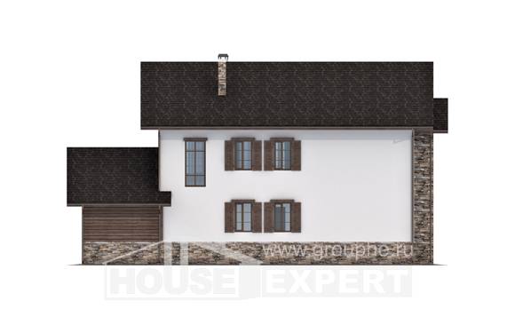 200-005-П Проект двухэтажного дома и гаражом, просторный домик из бризолита Актау, House Expert