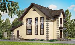 160-004-П Проект двухэтажного дома и гаражом, уютный загородный дом из твинблока Туркестан, House Expert