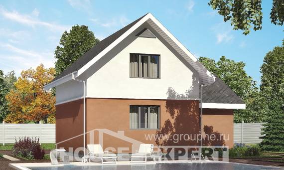120-002-Л Проект двухэтажного дома мансардный этаж и гаражом, классический дом из бризолита Жанаозен, House Expert
