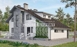 180-017-Л Проект двухэтажного дома с мансардой и гаражом, уютный загородный дом из твинблока, House Expert