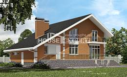 190-006-П Проект двухэтажного дома с мансардой, гараж, классический коттедж из теплоблока, House Expert