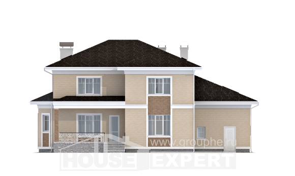335-001-Л Проект двухэтажного дома и гаражом, современный дом из кирпича Павлодар, House Expert