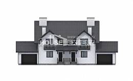 290-003-П Проект двухэтажного дома с мансардным этажом и гаражом, огромный дом из пеноблока, Караганда