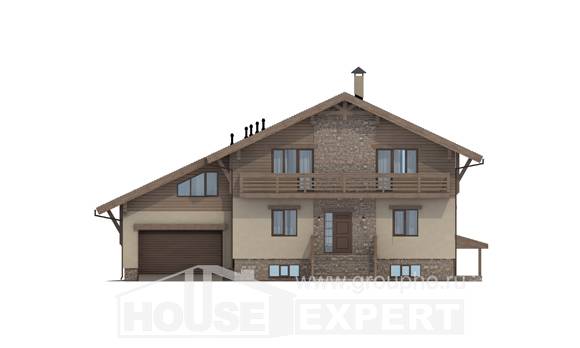420-001-Л Проект трехэтажного дома мансардой и гаражом, огромный дом из кирпича, Шымкент