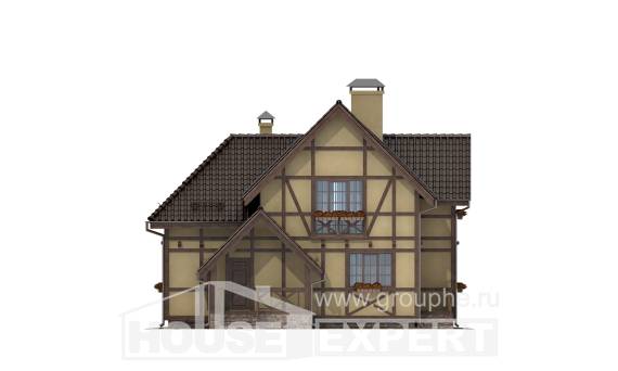 160-003-П Проект двухэтажного дома мансардный этаж, экономичный загородный дом из бризолита Павлодар, House Expert