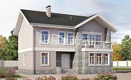 170-008-П Проект двухэтажного дома, скромный загородный дом из теплоблока Рудный, House Expert