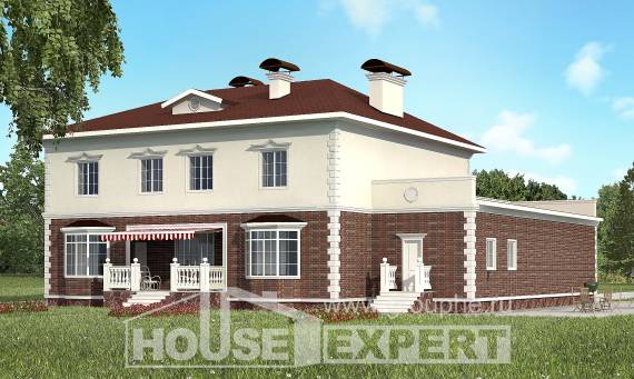 380-001-Л Проект двухэтажного дома, гараж, просторный загородный дом из кирпича, Караганда