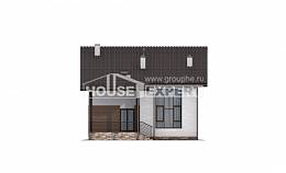 140-005-П Проект двухэтажного дома мансардой, бюджетный дом из пеноблока Атырау, House Expert