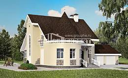 275-001-Л Проект двухэтажного дома мансардный этаж и гаражом, современный домик из кирпича Кызылорда, House Expert