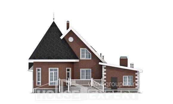 220-002-Л Проект двухэтажного дома с мансардой, гараж, классический домик из пеноблока Уральск, House Expert