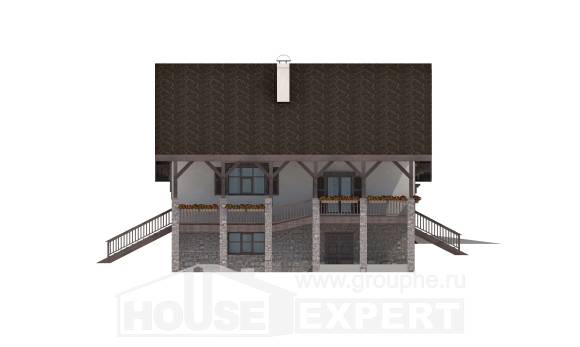 300-003-П Проект трехэтажного дома с мансардным этажом и гаражом, красивый загородный дом из кирпича, House Expert