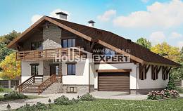 420-001-П Проект трехэтажного дома с мансардой, гараж, красивый домик из кирпича, Тараз