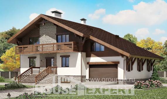 420-001-П Проект трехэтажного дома с мансардой, гараж, красивый домик из кирпича, Тараз