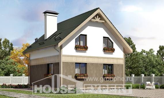 105-001-Л Проект двухэтажного дома с мансардным этажом, бюджетный дом из арболита, Усть-Каменогорск