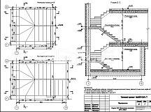 Разрез 2-2 Монолитная лестница МЛ1, МЛ2