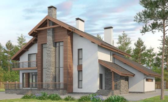 270-003-Л Проект двухэтажного дома с мансардой, гараж, классический коттедж из поризованных блоков Шымкент | Проекты домов от House Expert