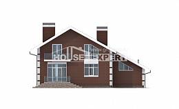 180-001-Л Проект двухэтажного дома с мансардным этажом, гараж, небольшой коттедж из блока, Уральск
