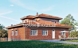 380-002-Л Проект трехэтажного дома и гаражом, уютный домик из кирпича, Петропавловск