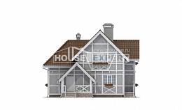 160-003-Л Проект двухэтажного дома с мансардой, классический домик из блока Рудный, House Expert