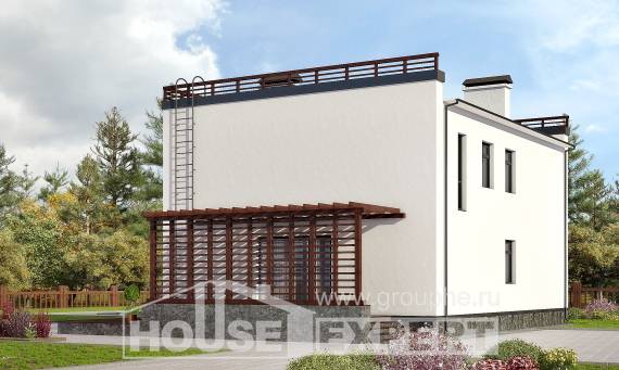 215-002-П Проект двухэтажного дома, красивый дом из керамзитобетонных блоков Кокшетау, House Expert