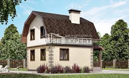 070-004-П Проект двухэтажного дома мансардой, дешевый домик из газобетона Актау, House Expert