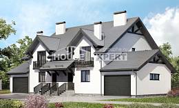290-003-П Проект двухэтажного дома с мансардой, огромный домик из теплоблока Атырау, House Expert