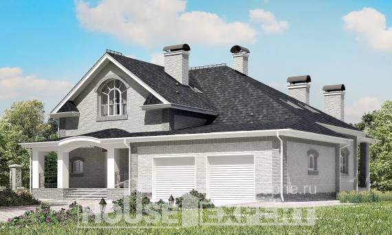 385-001-П Проект двухэтажного дома с мансардой, гараж, просторный загородный дом из газосиликатных блоков Алма-Ата, House Expert