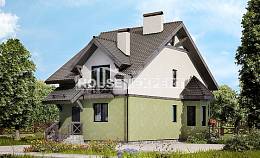 120-003-П Проект двухэтажного дома мансардный этаж, доступный загородный дом из теплоблока Уральск, House Expert