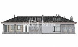 280-004-Л Проект одноэтажного дома, гараж, просторный загородный дом из теплоблока Тараз, House Expert