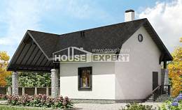 060-001-П Проект двухэтажного дома мансардой, гараж, компактный загородный дом из керамзитобетонных блоков, House Expert