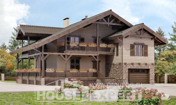 255-002-П Проект двухэтажного дома с мансардой, гараж, красивый домик из газобетона, Шымкент