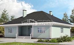 135-003-Л Проект одноэтажного дома, бюджетный коттедж из керамзитобетонных блоков Талдыкорган, House Expert
