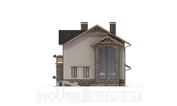 200-005-Л Проект двухэтажного дома, гараж, простой дом из поризованных блоков, Алма-Ата