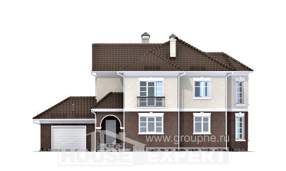 190-002-Л Проект двухэтажного дома, гараж, классический дом из бризолита, Жанаозен