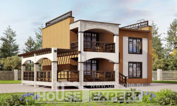 150-010-Л Проект двухэтажного дома, современный загородный дом из кирпича Караганда, House Expert