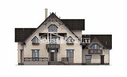 435-002-П Проект трехэтажного дома с мансардой и гаражом, большой домик из блока Рудный, House Expert