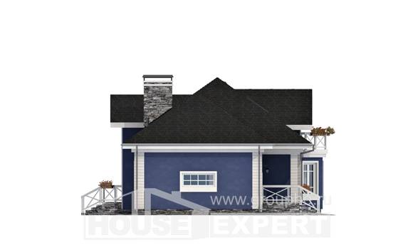 180-010-Л Проект двухэтажного дома с мансардой, гараж, просторный коттедж из бризолита Рудный, House Expert