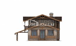 170-004-П Проект двухэтажного дома мансардой и гаражом, классический коттедж из керамзитобетонных блоков из бревен Актау, House Expert