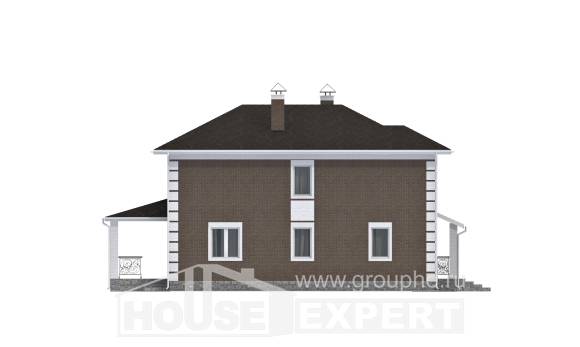 185-002-П Проект двухэтажного дома, простой дом из блока Семей, House Expert