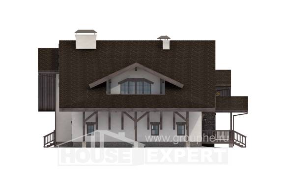 320-001-П Проект двухэтажного дома с мансардным этажом, гараж, просторный дом из кирпича, Кокшетау