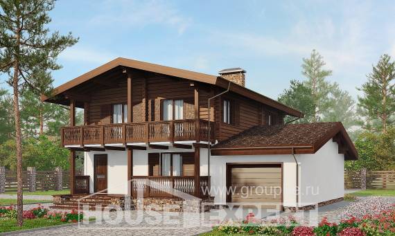 200-011-П Проект двухэтажного дома с мансардой, простой домик из бризолита Усть-Каменогорск, House Expert