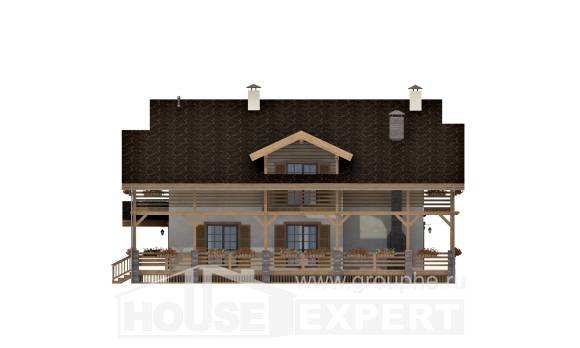 260-001-Л Проект двухэтажного дома мансардой, классический дом из кирпича, Тараз