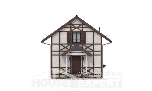 060-002-П Проект двухэтажного дома мансардой, классический домик из дерева, Петропавловск