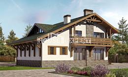 190-007-П Проект двухэтажного дома мансардой и гаражом, классический дом из кирпича Караганда, House Expert