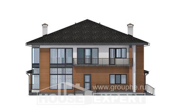 245-001-П Проект двухэтажного дома, просторный загородный дом из теплоблока, Уральск